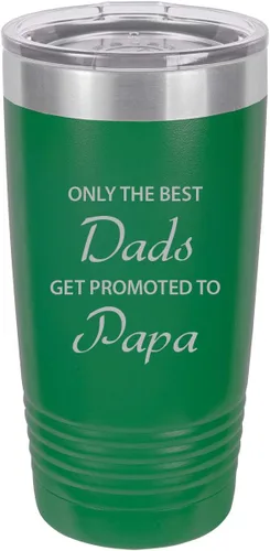 Miniatura 4 de Only the Best Dads Get Promoted to Papa - Vaso aislado de acero inoxidable con grabado de 20 onzas, taza para café de viaje, color negro