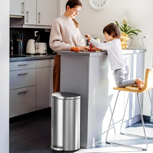 Miniatura 4 de iTouchless Glide - Cubo de basura de 23 galones (87 litros) con sensor, ruedas y sistema de control de olores, acero inoxidable, automático, cocina