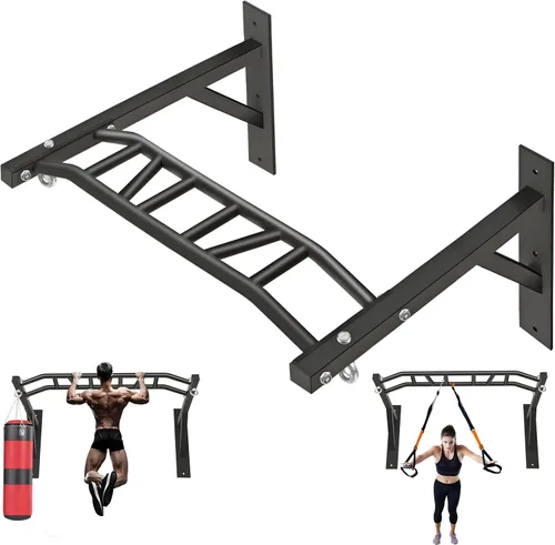 Miniatura 11 de Upgrade Pull Up Bar Wall Mounted,Heavy Duty Multi Grip Chin Up Bar for Strength Training, 600 lbs Capacity, Durable Steel Construction, Perfect for