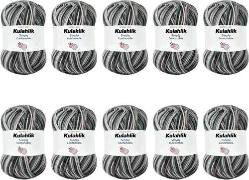 Miniatura 75 de 50g (1x50g) Hilo Acrílico para Crochet y Tejido, Hilo Degradado Colorido, 1 Rollo de Madejas, Hilo Acrílico Multicolor, Perfecto para Proyectos