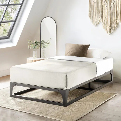 Miniatura 11 de Somier de cama individual Mellow 9 pulgadas, con base de colchón de láminas de acero resistente Negro