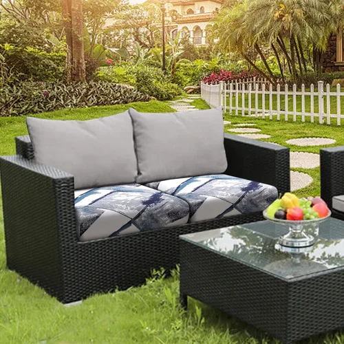 Miniatura 2 de Fuloon Fundas de Cojines para Sofá, Fundas de Cojines de Asiento Elásticas Estampadas, Fundas Protectoras Lavables para Muebles, para Sillón, Azul
