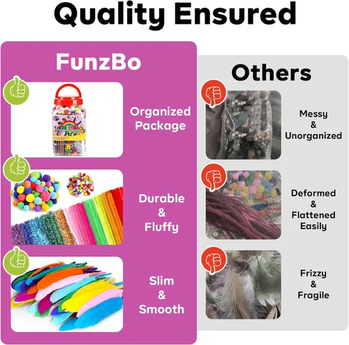 Miniatura 3 de FunzBo suministros de arte y manualidades para niños – Kit de suministros de arte para manualidades para niños de 4 5 6 7 8 9 – todo en uno D.I.Y.
