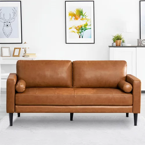 Naomi Home Velonie Air - Sofá de cuero de lujo sin igual de mediados de siglo, la encarnación del acogedor salón y el diseño contemporáneo, color