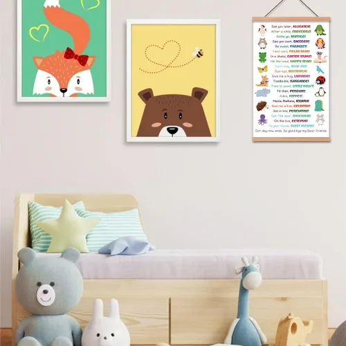 Miniatura 4 de CHDITB Póster de cocodrilo con texto en inglés "See You Later Alligator", marco para colgar pósteres de regreso a clases, arte de pared