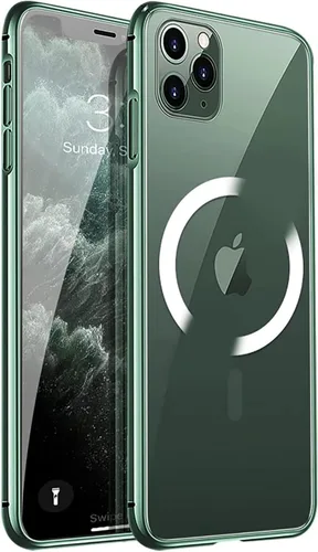 Miniatura 41 de Tigowos Magnetic Guardian - Funda diseñada para iPhone 11 Pro [probada en caídas de grado de 10 pies y compatible con MagSafe] Funda delgada Negro