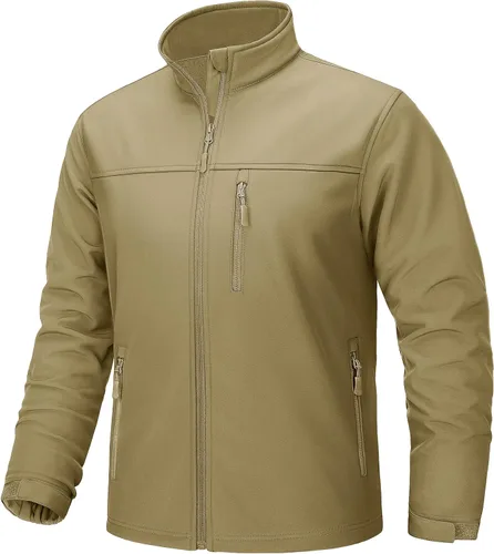 Miniatura 12 de TACVASEN Chaqueta ligera Softshell para hombre, con forro polar, impermeable, táctica, con cremallera, abrigo de invierno cortavientos casual