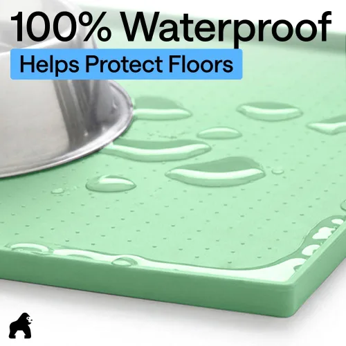 Miniatura 4 de GORILLA GRIP - Alfombrilla de silicona 100% impermeable con bordes elevados, sin BPA, para mascotas, tapetes para comida de perros y gatos, contiene