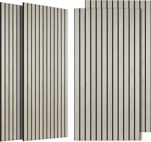 Paquete de 4 paneles acústicos grandes de 47.2"x23.6", panel acústico decorativo de pared, panel a prueba de sonido con acabado de grano de madera