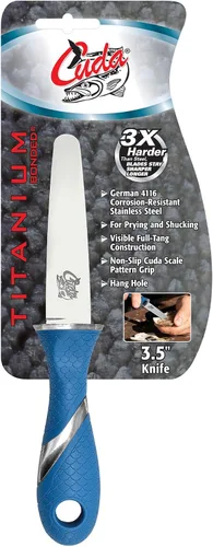 Miniatura 7 de Cuda 3 1/2" cuchillo de titanio unido Shucking, azul, (18182)