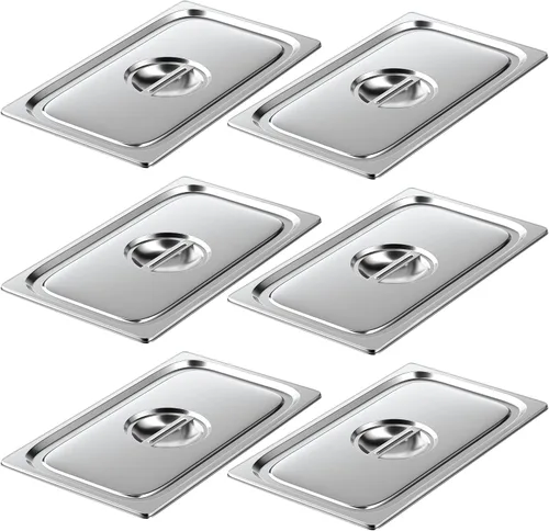 Miniatura 8 de WantJoin Steam Table Hotel Pan Lids Cover 6 Pack for Stainless Steel Metal Tray Sets Food Storage Container Restaurant Catering Supplies Chafing