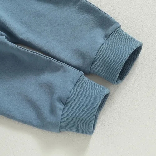 Miniatura 5 de Toddler Baby Boy Clothes Color Block Pullover Sweatshirt Top Elastic Waist Pockets Joggers Pants 2Pcs Fall Outfit