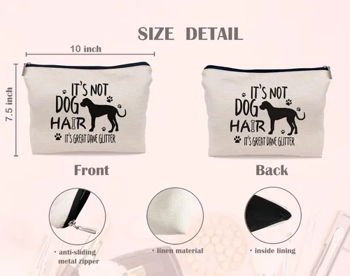 Miniatura 2 de Bolsa de maquillaje con texto en inglés "It's Not Dog Hair", divertida bolsa de maquillaje para amantes de los perros, mujeres y niñas, regalos