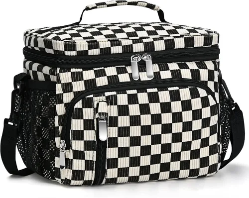 Miniatura 27 de Lonchera para Hombres, Bolsa de Almuerzo con Doble Aislamiento Reutilizable a Prueba de Fugas Bolsa Refrigeradora Portátil Bolsa de Comida para Negro
