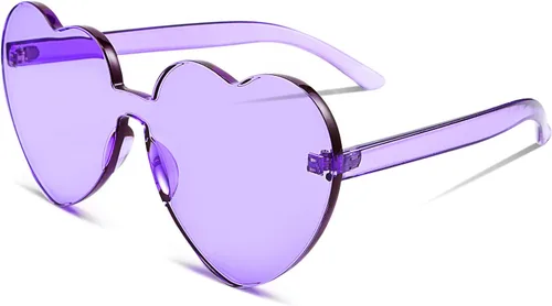Miniatura 4 de FEISEDY Gafas de sol de corazón grueso sin montura en forma de corazón Gafas de sol para mujer, gafas de amor de moda B2419