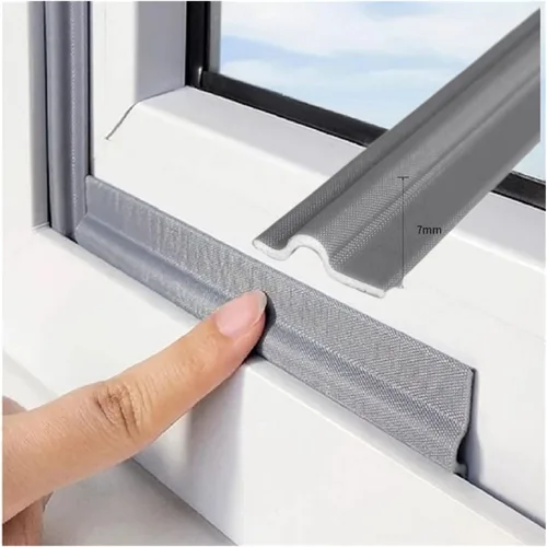 Miniatura 8 de Tira de sellado autoadhesiva para huecos de ventanas de 80 pulgadas, tira de sellado de puertas resistente al viento e insonorizada, cinta de Blanco
