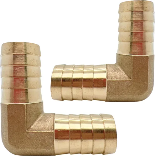 Miniatura 2 de 2 piezas de acoplador de manguera de latón con púas 1/2" x 1/2" de 90 grados con conector de codo angular derecho por CX WONDERLAND