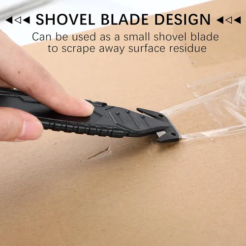 Miniatura 6 de Therwen Cuchillo cortador de caja de seguridad, 8 unidades, de acero inoxidable, abridor de paquetes con divisor de cinta para cartón, cartón