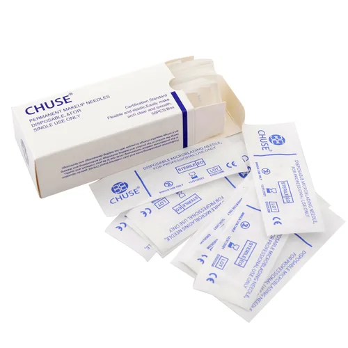 Miniatura 4 de Chuse S14 50pcs manual de cejas agujas de maquillaje permanente tatuaje micro hoja 14 agujas inclinadas