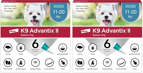 Miniatura 15 de K9 Advantix II Tratamiento y prevención recomendado por veterinarios para pulgas, garrapatas y mosquitos para perros medianos Perros 11-20 libras