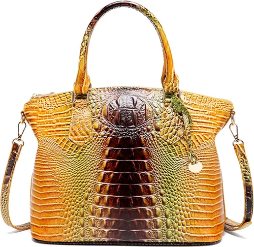 Miniatura 14 de Makcr Joacbv Bolso Satchel para Mujer Bolso Bandolera Largo Elegante Bolso Tote Asa Superior Cuero Vegano Bolsos de Mano para Damas Patrón en Relieve
