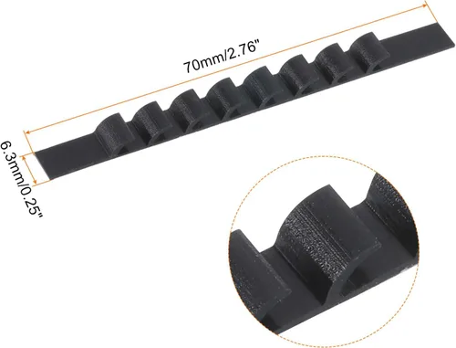 Miniatura 2 de uxcell 200 tiras adhesivas de silicona antideslizantes para colgar ropa para perchas de madera y plástico, color negro (2.76 x 0.25 pulgadas)
