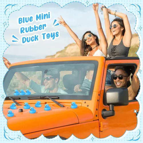 Miniatura 6 de Hungdao 48 mini patos de goma de 2 pulgadas para niños, regalos de fiesta, patos de baño a granel, juguetes flotantes de piscina de verano, patos