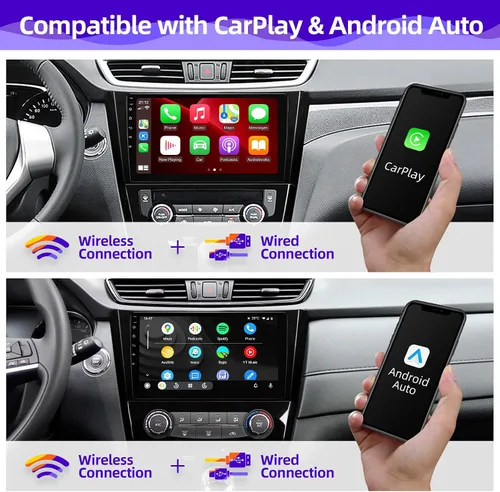 Miniatura 2 de Radio de coche Android compatible con Android Auto Carplay inalámbrico para Nissan Rogue X-Trail Qashqai 2014-2018 8core 1280X720 pantalla táctil