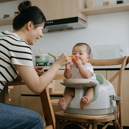 Miniatura 7 de Bumbo Asiento múltiple 3 en 1 para 6 a 36 meses, asiento de viaje para bebés y bebés para alimentar y jugar, Agave, elevador portátil todo en uno