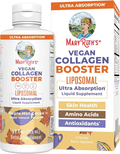 MaryRuth Organics Potenciador de Colágeno Liposomal, Sin Azúcar, Potenciador de Colágeno Líquido con Vitamina C, Vitamina E, Zinc, Cobre y Sílice,