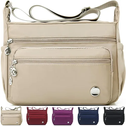 Miniatura 9 de Bolsos cruzados para mujer, bolso de hombro espacioso con múltiples bolsillos, bolso cruzado a la moda, bolso de mano con asa superior