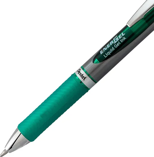 Miniatura 4 de Pentel EnerGel RTX - Bolígrafo de gel líquido retráctil, (1.0mm), línea gruesa, punta de metal, tinta verde, paquete de 2 unidades (BL80BP2D)