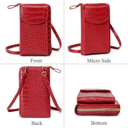 Miniatura 3 de Bolso cruzado pequeño para teléfono celular, cartera con tarjetero y ranura para tarjetas
