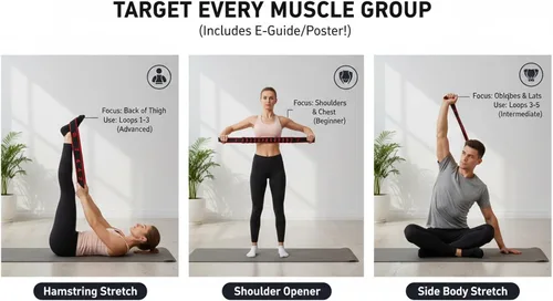 Miniatura 5 de S, Banda de Pilates, Banda de resistencia de pedal con mango, Bandas de ejercicios de resistencia, Correas de yoga para estiramiento, Ligas De Rojo