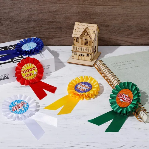 Miniatura 4 de Crowye Cinta de roseta de premio inspirador, cinta de satén para participar motivacional, cinta de satén de victoria de reconocimiento honorable