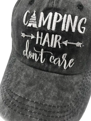 Miniatura 2 de MANMESH HATT Camping Hair Don't Care Ponytail Hat Vintage Washed Distressed Baseball Dad Cap for Women