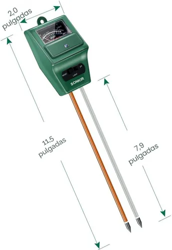Miniatura 6 de Sonkir - Medidor de pH de suelo, 3 en 1, humedad/luz/pH, kit de herramientas de jardinería para cuidado de plantas, ideal para jardín, césped