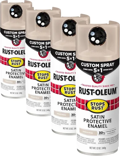Miniatura 107 de Rust-Oleum 376855 - Pintura en aerosol antióxido personalizada 5 en 1, 12 onzas, color negro mate, (paquete de 1)