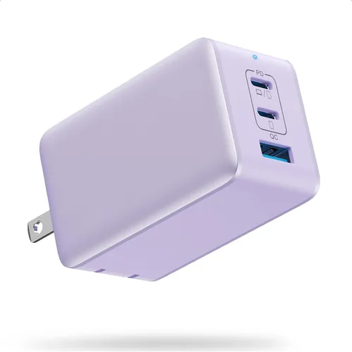 Miniatura 12 de Cargador de pared USB C de 128 W, estación de carga rápida de 3 puertos GaN III, bloque de cargador plegable PD QC, adaptador portátil de 65 W