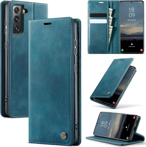Miniatura 63 de Funda tipo cartera para iPhone 13 de piel tipo cartera con tarjetero y función atril, cierre magnético, bloqueo RFID, TPU a prueba de golpes