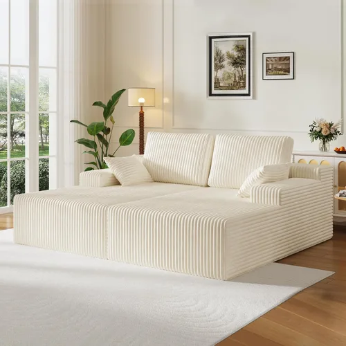 Miniatura 19 de Sofás modulares de pana otomana de 28.74 pulgadas para sala de estar, taburetes de sofá sin hueso, no requiere montaje, sofá profundo en una caja