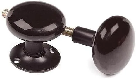 Miniatura 3 de VAN DYKE'S RESTORERS Juego de pomos de porcelana con rosetas y husillo, negro Blanco