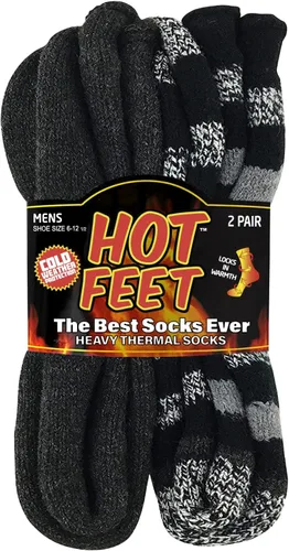 HOT FEET - Calcetines térmicos para hombre, paquete de 24unidades, calcetines para frío extremo, para botas, calcetines de invierno con aislamiento,