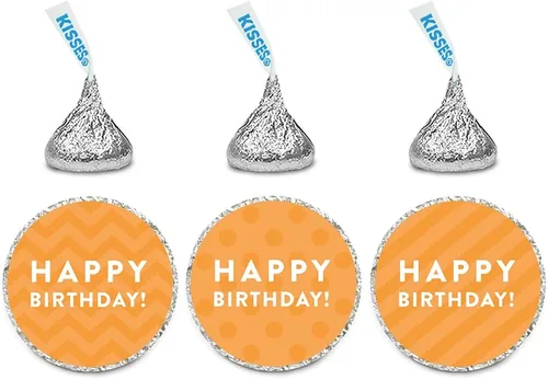 Miniatura 3 de Andaz Press Trío de etiquetas de gotas de chocolate, feliz cumpleaños, lunares, cheurón, rayas, aguamarina, paquete de 216, se adapta a recuerdos