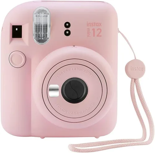 Miniatura 2 de Fujifilm Cámara instantánea Instax Mini 12 con funda, 20 impresiones de Fujifilm (rosa flor), calcomanías decorativas, marcos, álbum de fotos y más