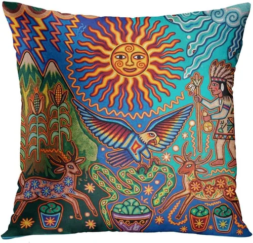 Miniatura 3 de Britimes - Juego de 4 fundas de almohada decorativas para cama, sofá, sofá, fundas de almohada, 18 x 18 in, 4 unidades Mexicano