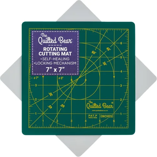 Miniatura 12 de The Quilted Bear Alfombrilla de Corte Giratoria de 18" x 18" - Tabla de Corte Autorreparable con Bloqueo y Rotación para Costura, Tela y Acolchado