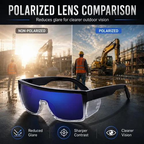 Miniatura 2 de Gafas de sol polarizadas de seguridad UV400 con certificación ANSI Z87.1 Espejo azul claro