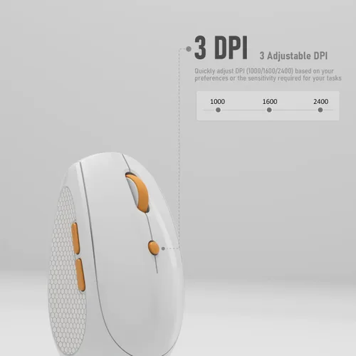Miniatura 8 de Ratón inalámbrico silencioso para trabajo y estudio, Bluetooth de modo dual + receptor USB de 2.4G, recargable, cómodo para largas horas, compatible