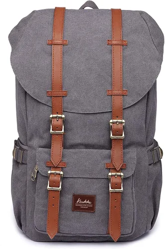 Miniatura 35 de KAUKKO Mochila de viaje para laptop, mochila al aire libre, mochila causal para 15.6 pulgadas (nailon negro)